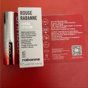 5 for $25! Rabanne Famous Lipcolor Matte Lipstick